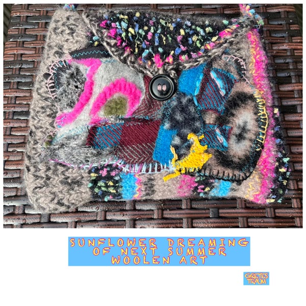 Sunflower Dreaming of Next Summer – Woolen Art